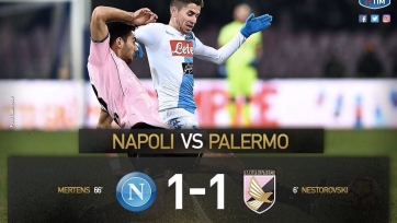 «Наполи» с трудом ушёл от поражения в матче с «Палермо»