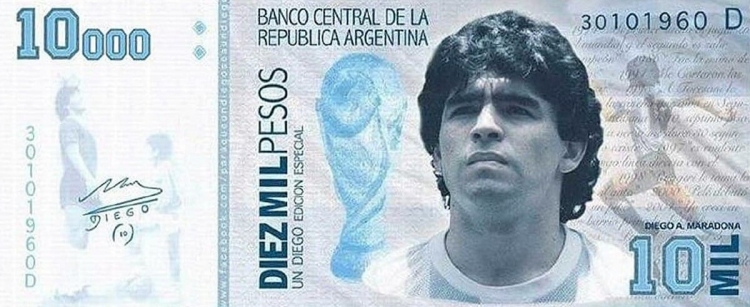 В Аргентине предлагают разместить портрет Марадоны на деньгах. Фото